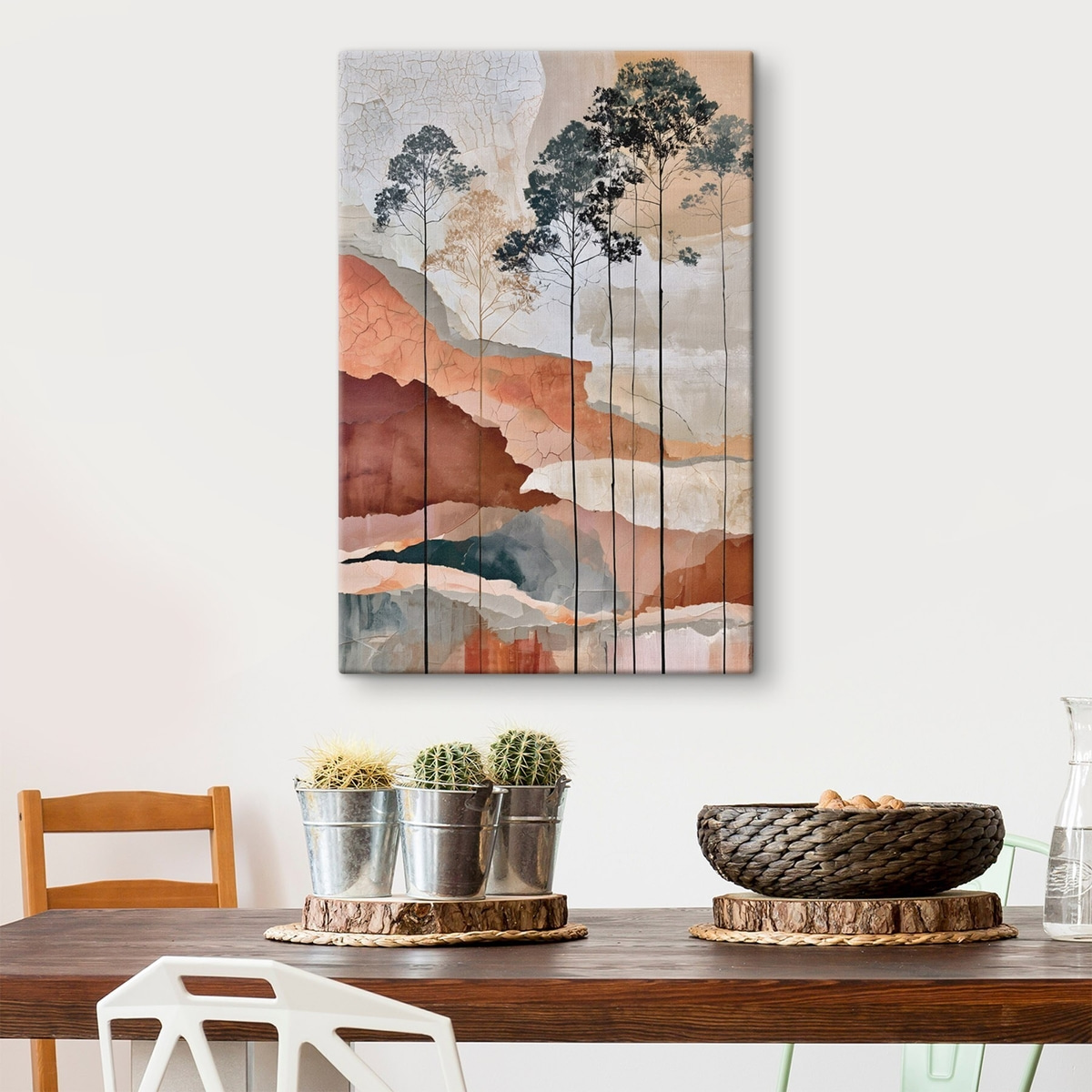 Een abstract landschap met textuur en bomen — interieur 1