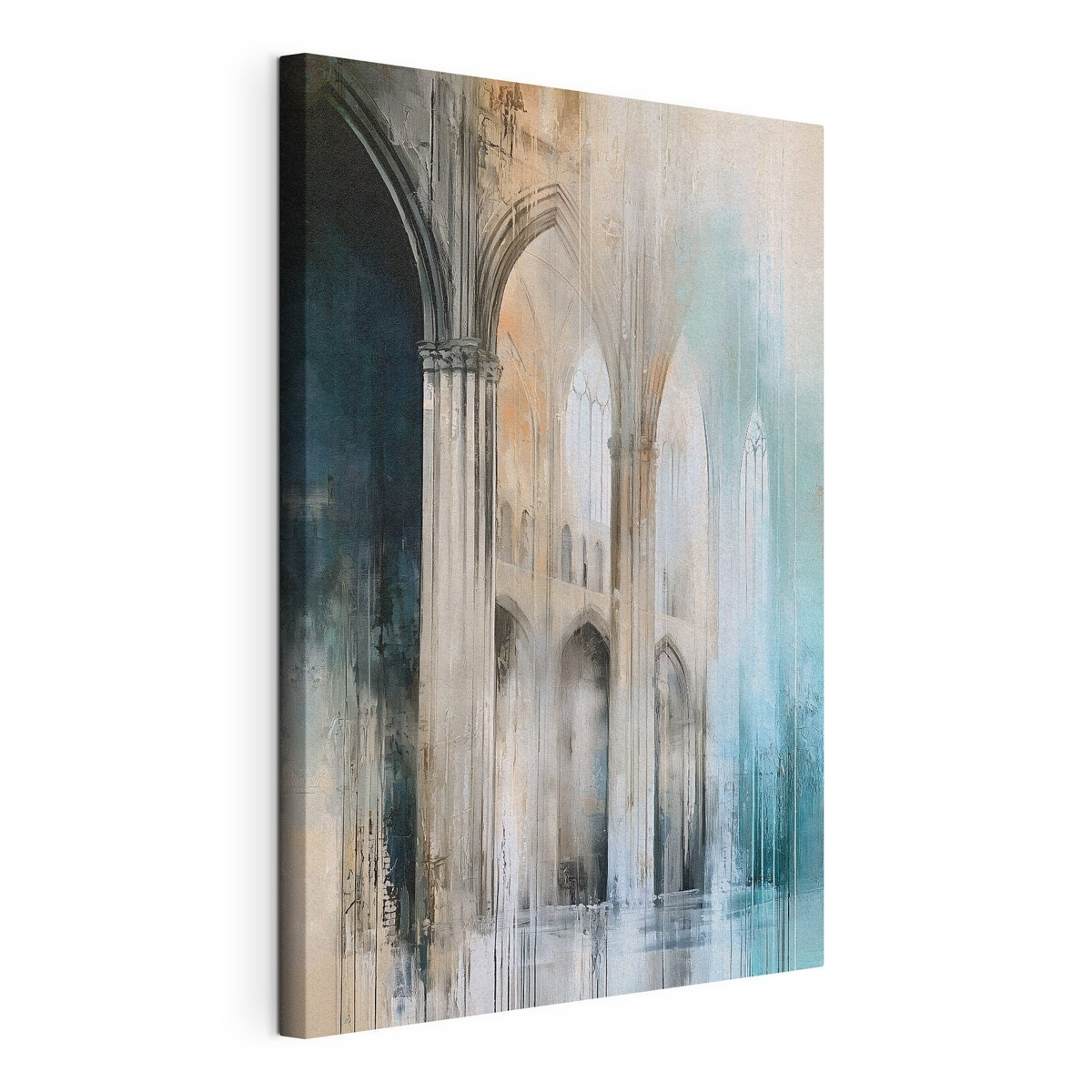 Architectonische abstractie, gespannen canvas met doorlopende rand