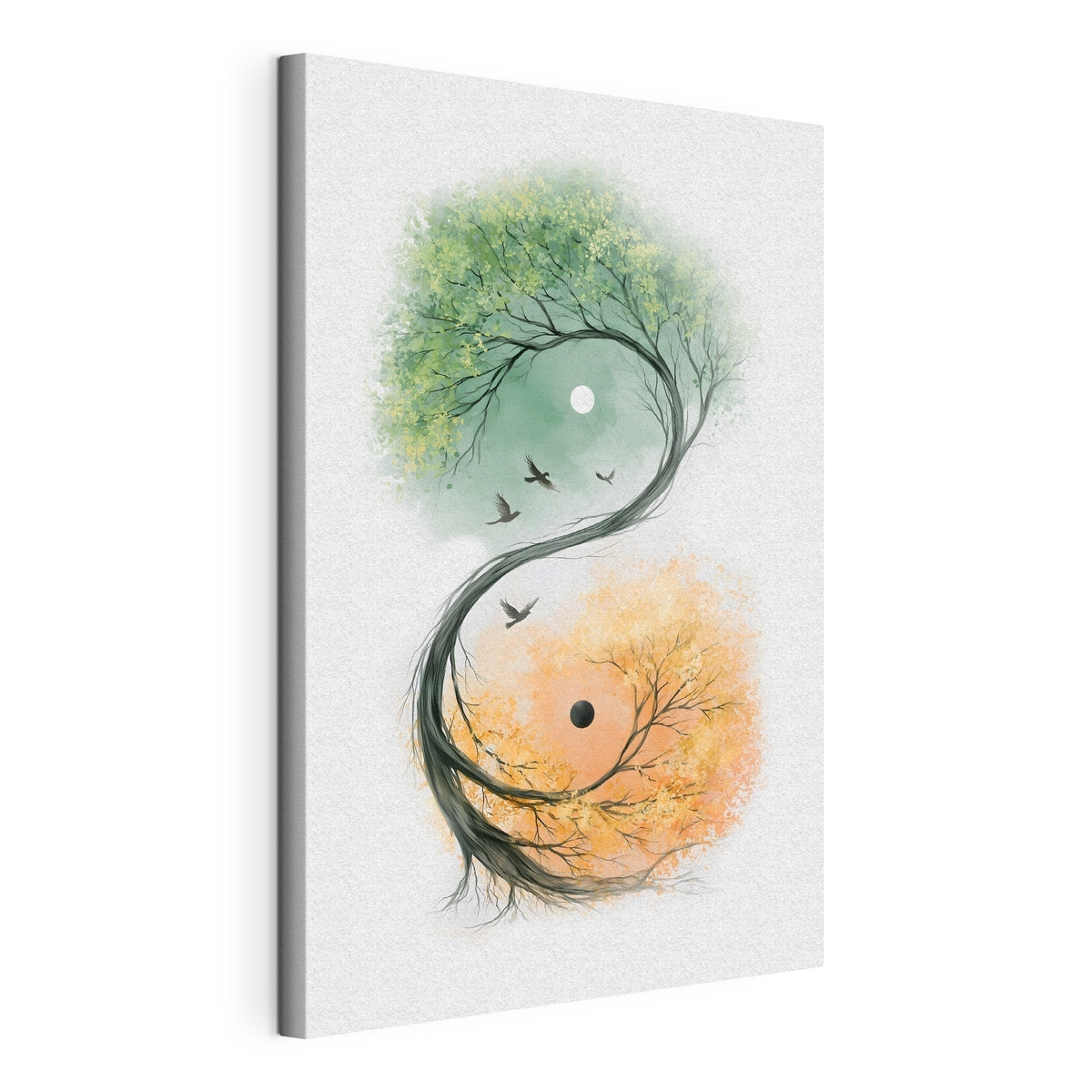 Een boom die in de vorm van het yin-yang-symbool is gebogen — productweergave