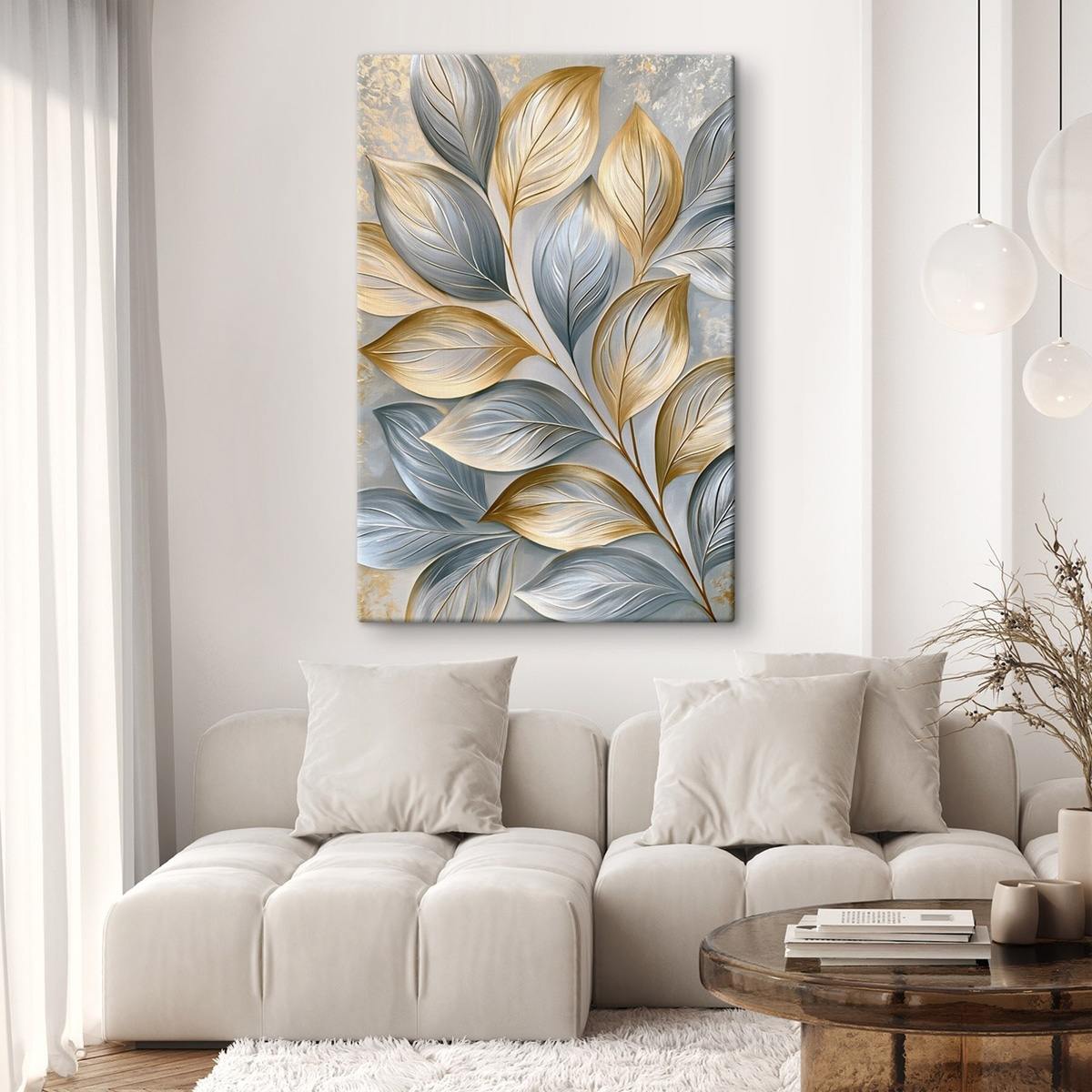 Schilderachtige bladeren in de stijl van een olieverfschilderij — interieur 2