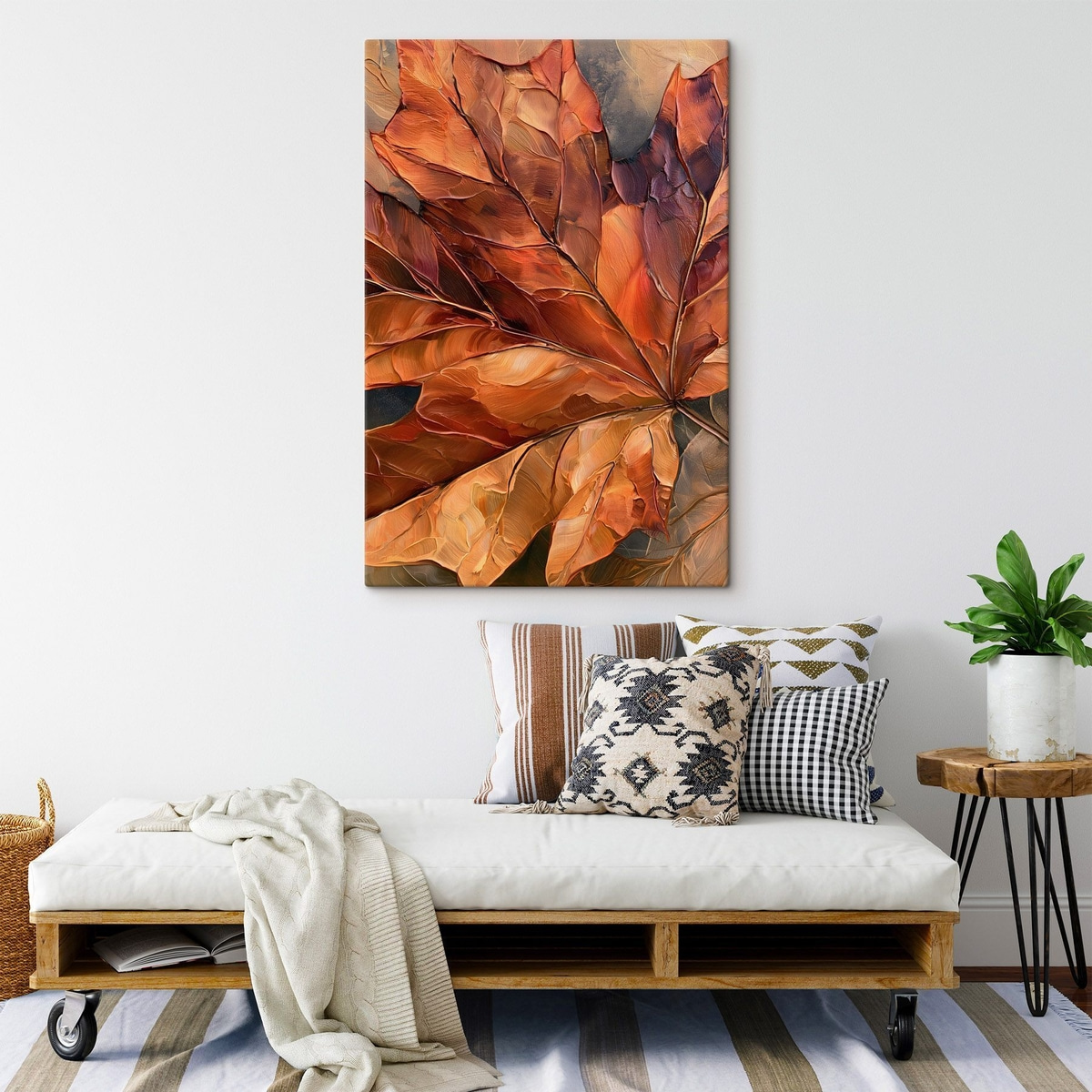 Een groot herfstblad van een esdoorn — interieur 2