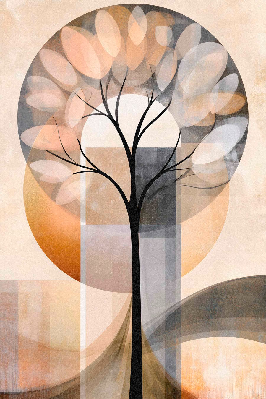 Een abstracte boom in Scandinavische stijl — volledig ontwerp