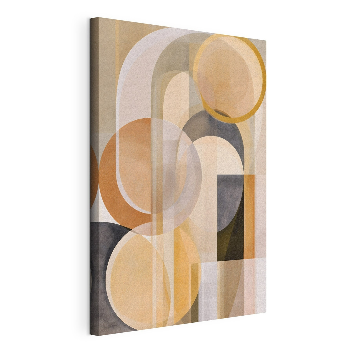Abstractie in Scandinavische stijl, gespannen canvas met doorlopende rand
