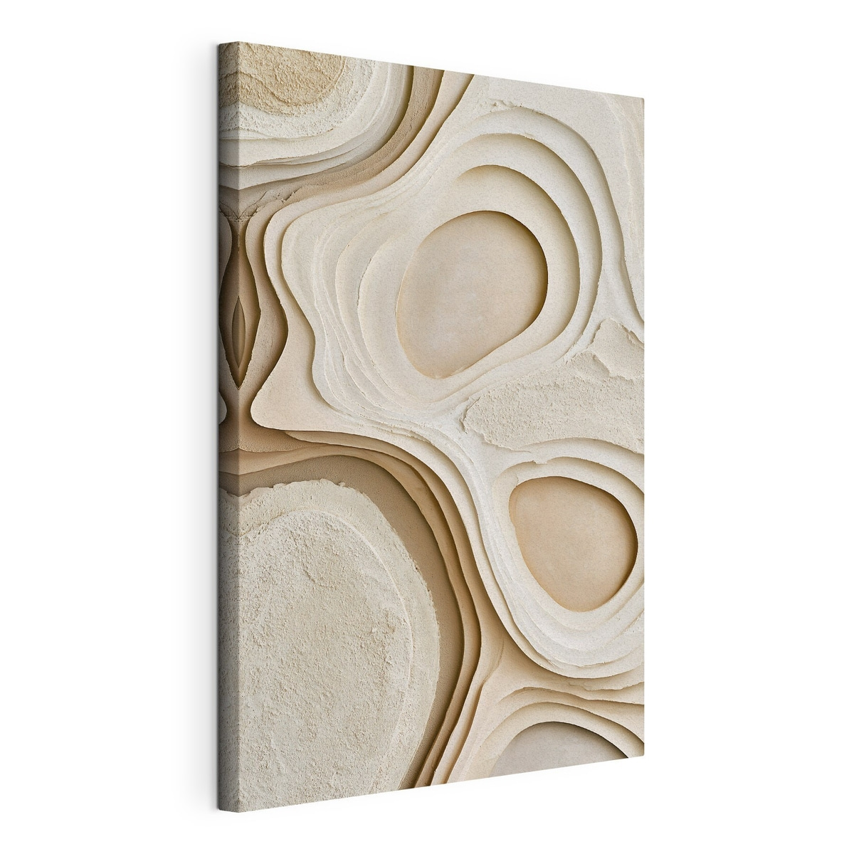 Abstracte texturen met een gelaagd effect, gespannen canvas met doorlopende rand