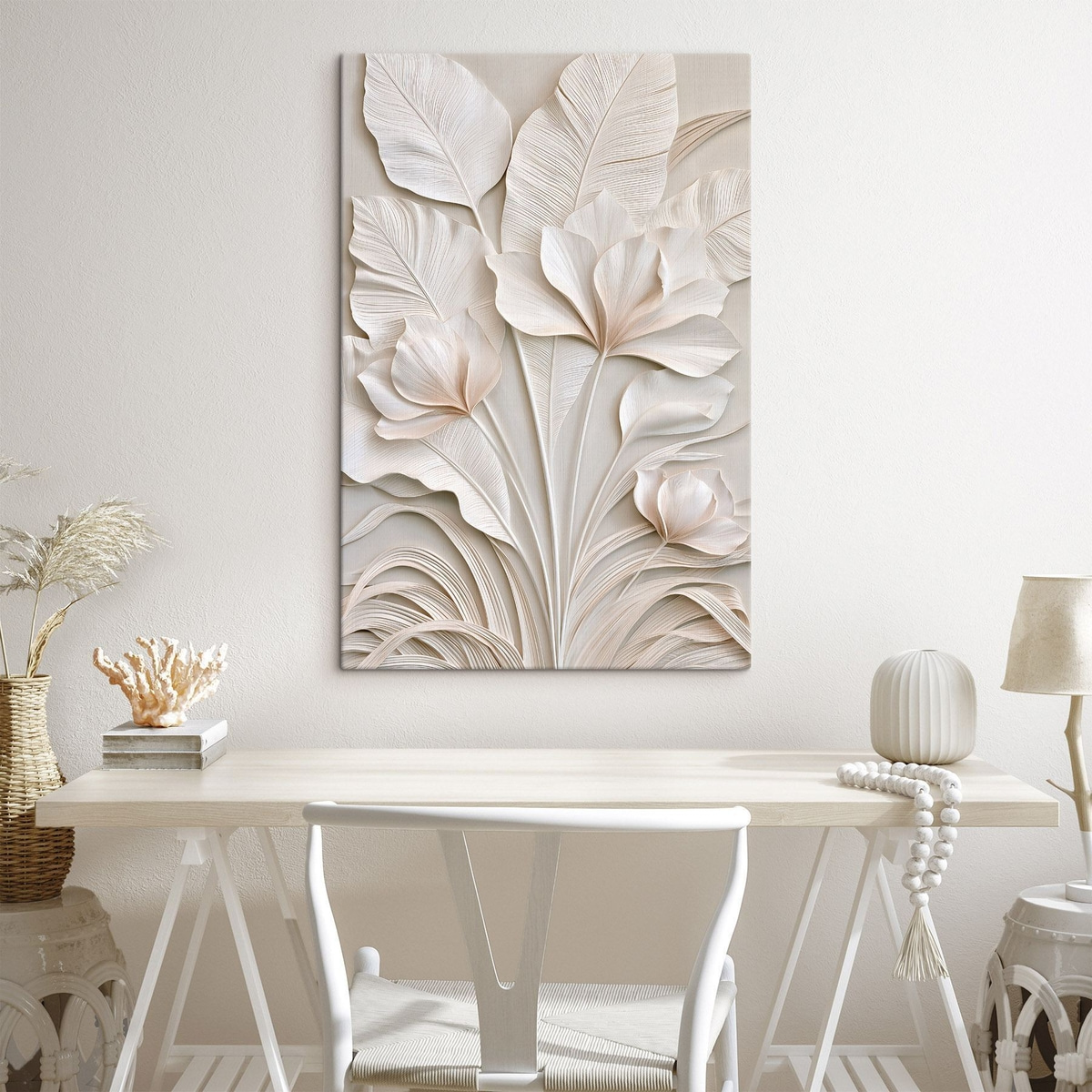 Tropische bloemen in bas-reliëfstijl — interieur 2
