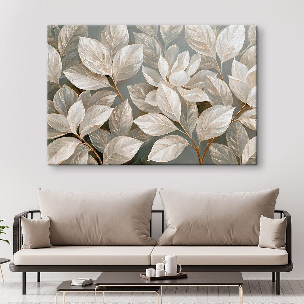 Witte bladeren dicht opeen — interieur 1