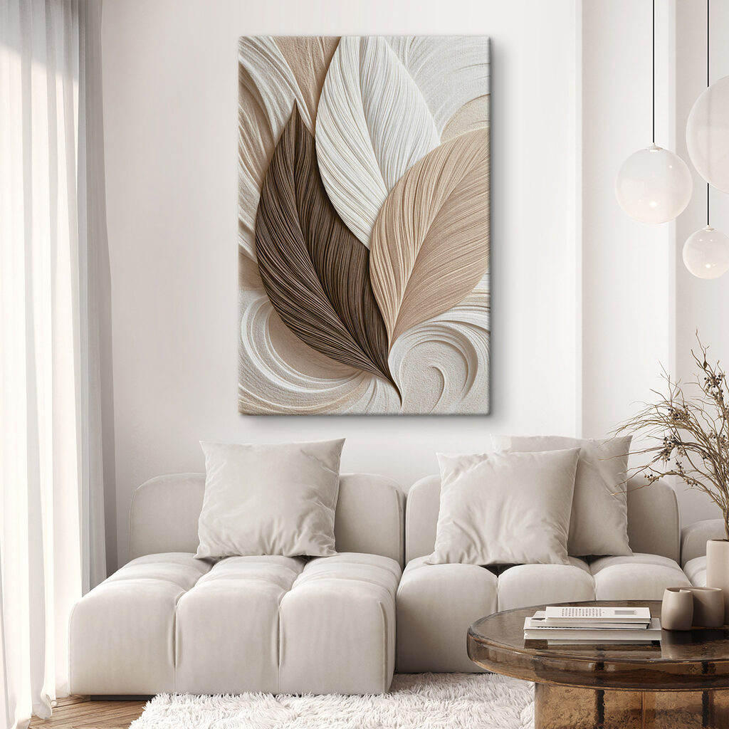Lange bladribbels in zandtinten — interieur 1