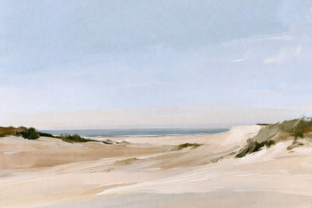 Lage duinen onder zomerblauw — volledig ontwerp