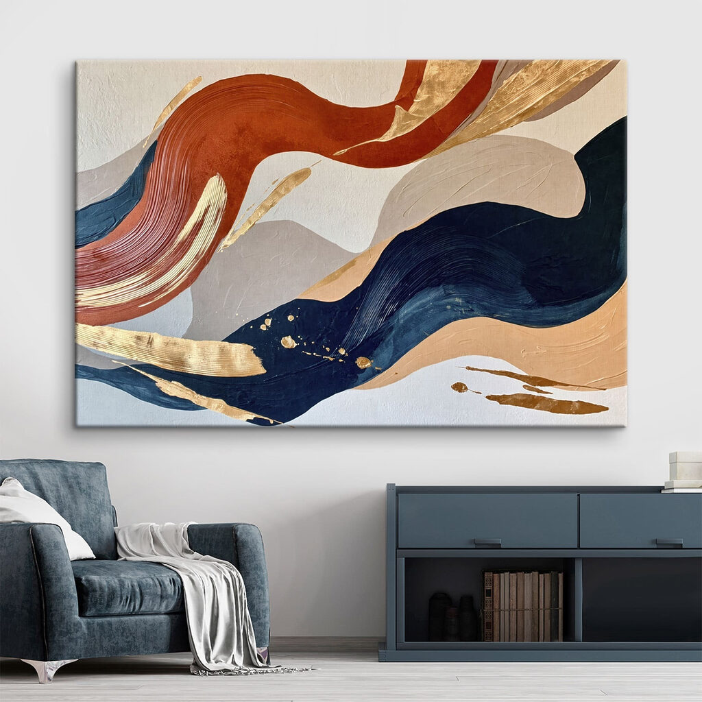 Blauwe banen naast roest — interieur 1