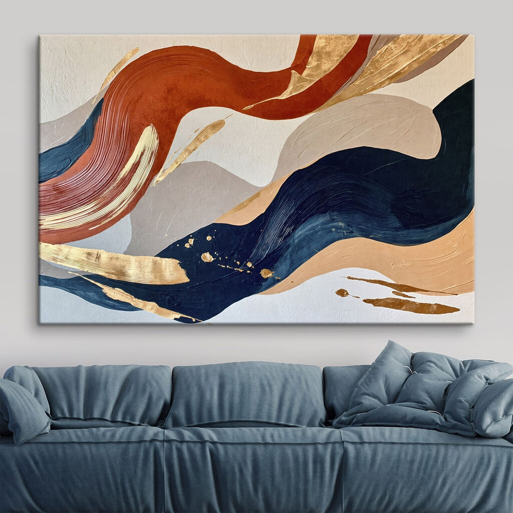 Blauwe banen naast roest — interieur 2