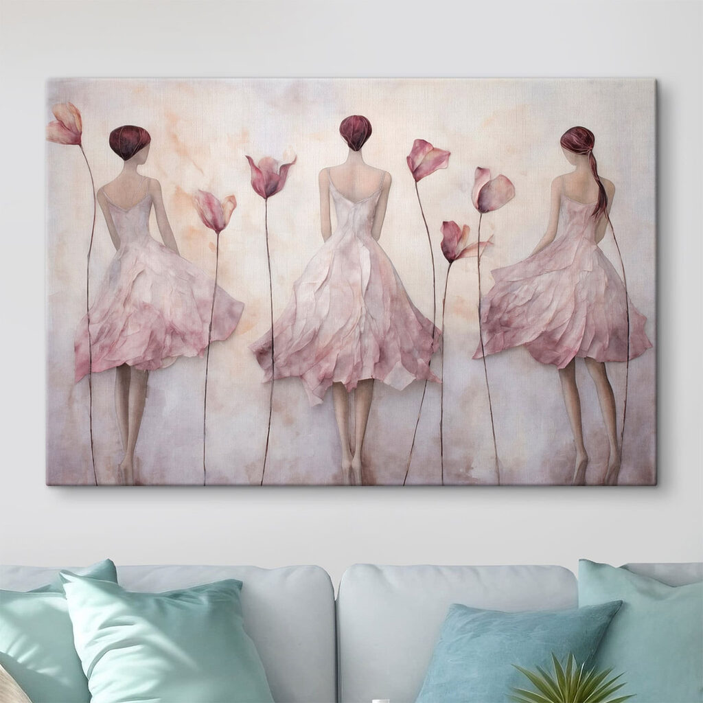Drie vrouwen tussen tulpen — interieur 3