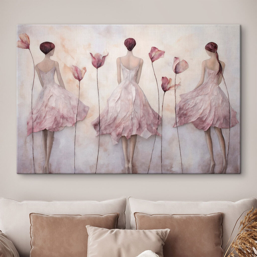 Drie vrouwen tussen tulpen — interieur 1