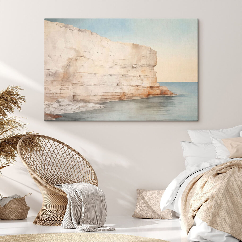 Bleke rotswand aan zee — interieur 1