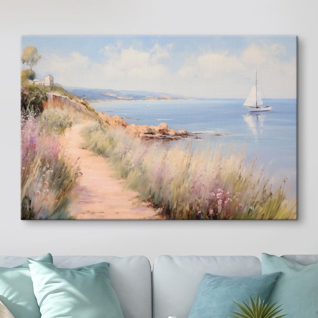 Kustpad langs blauwe stilte — interieur 2