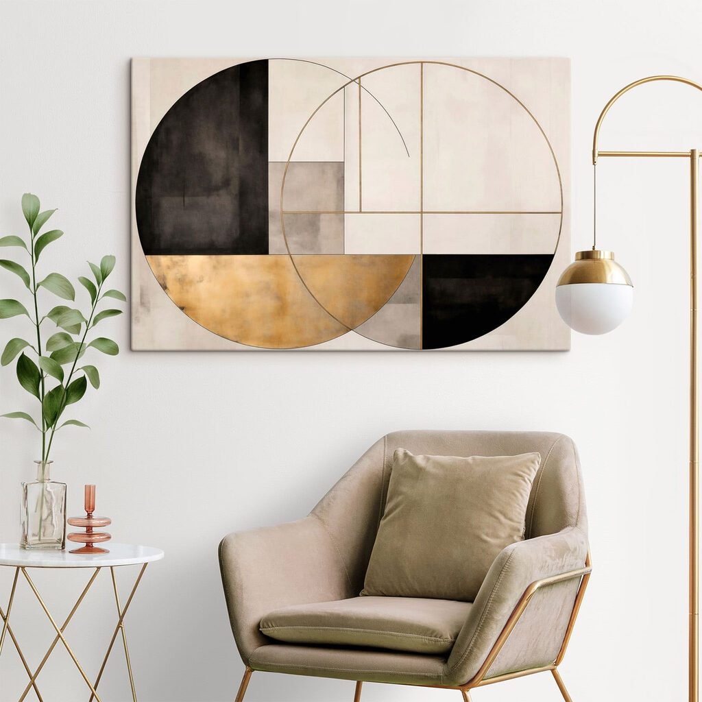 Cirkel met donkere vakken — interieur 1