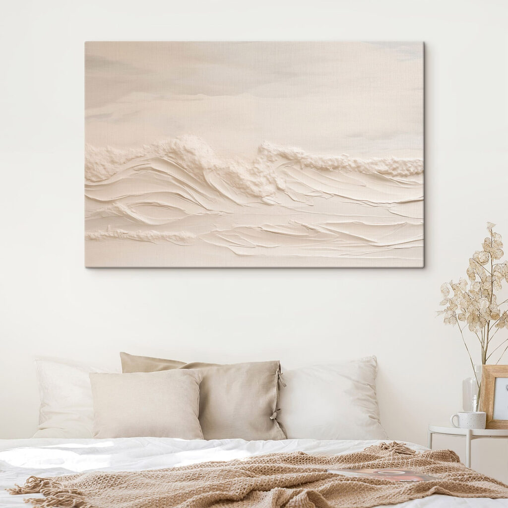 Wit zand met golven in een interieur