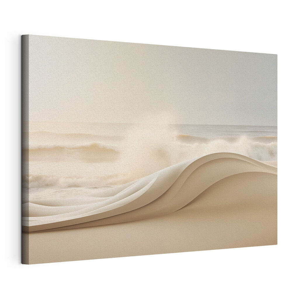 Zachte boog voor branding, gespannen canvas met doorlopende rand