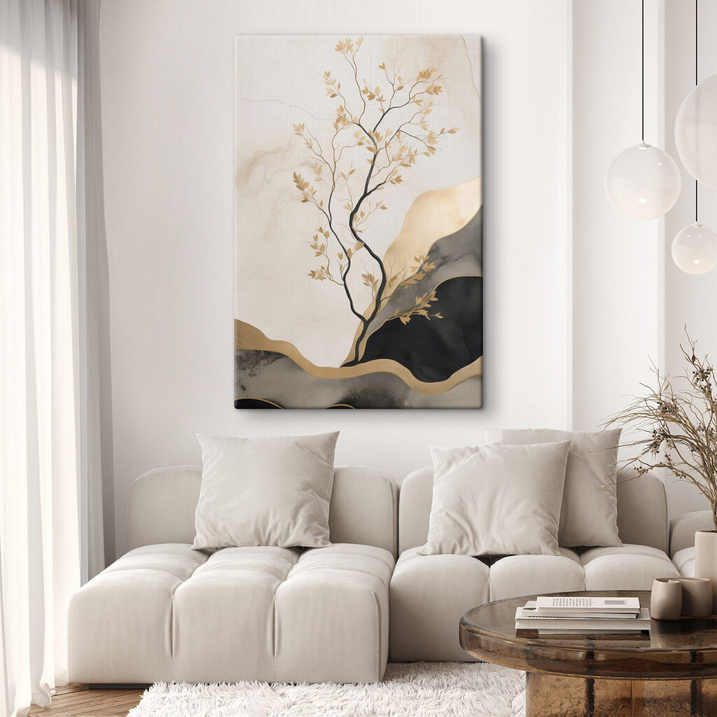 Boom tussen zwarte heuvels — interieur 2