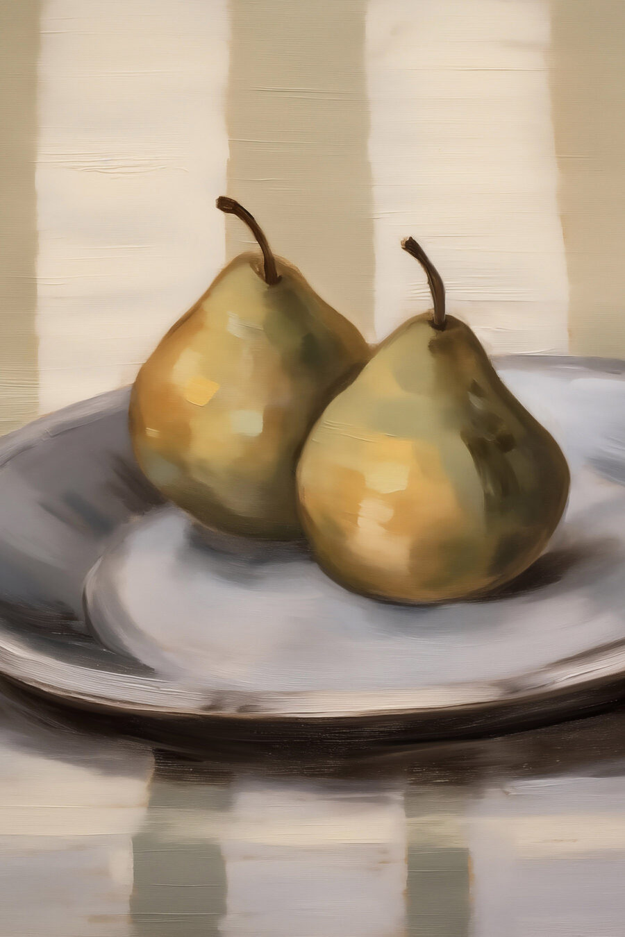 Twee peren bij strepen — volledig ontwerp