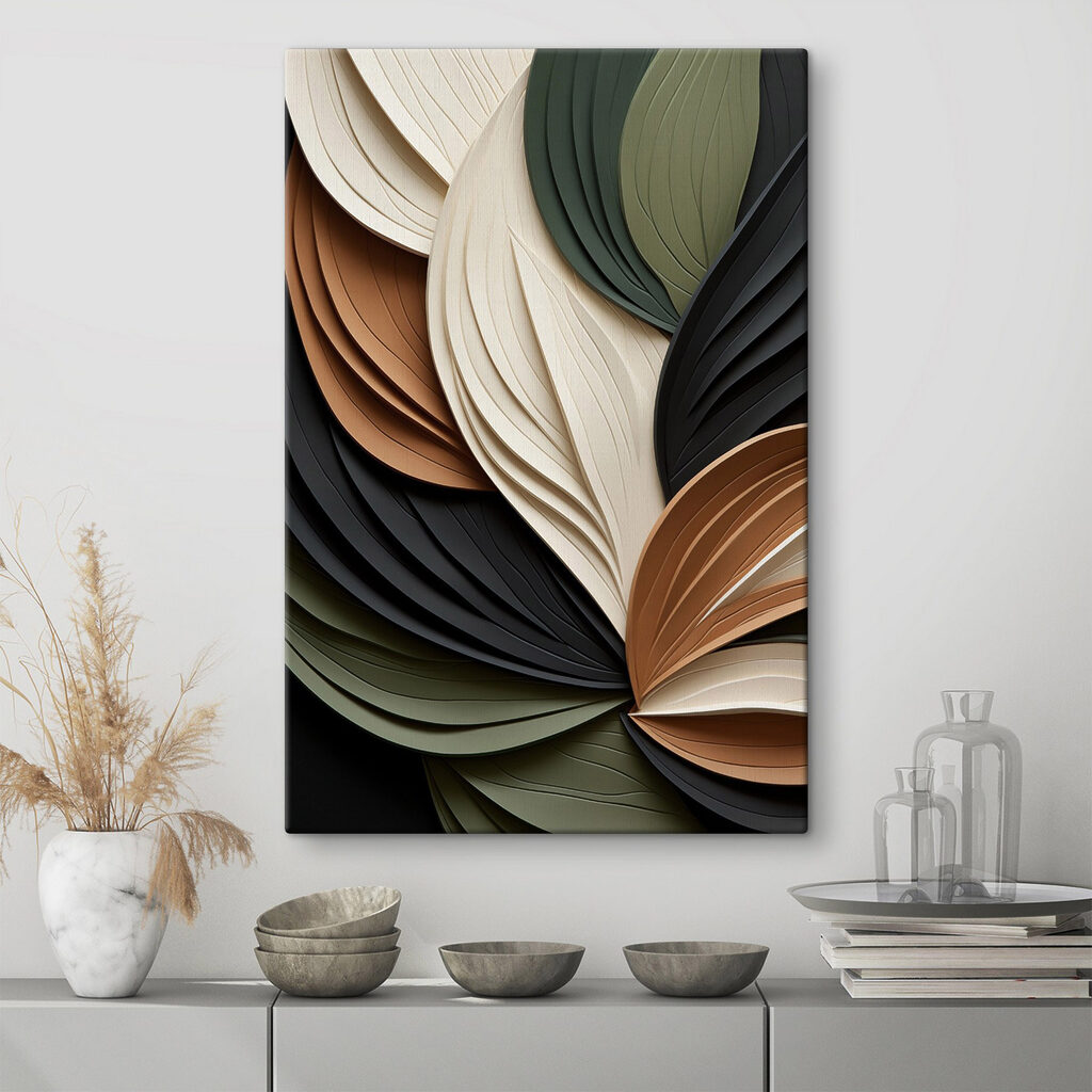 Waaiers van gevouwen bladeren — interieur 2