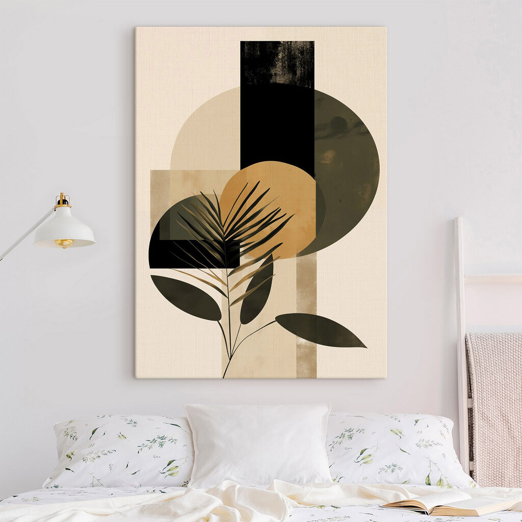 Palmblad tussen donkere cirkels — interieur 2