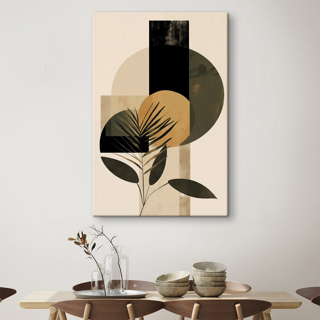 Palmblad tussen donkere cirkels — interieur 1