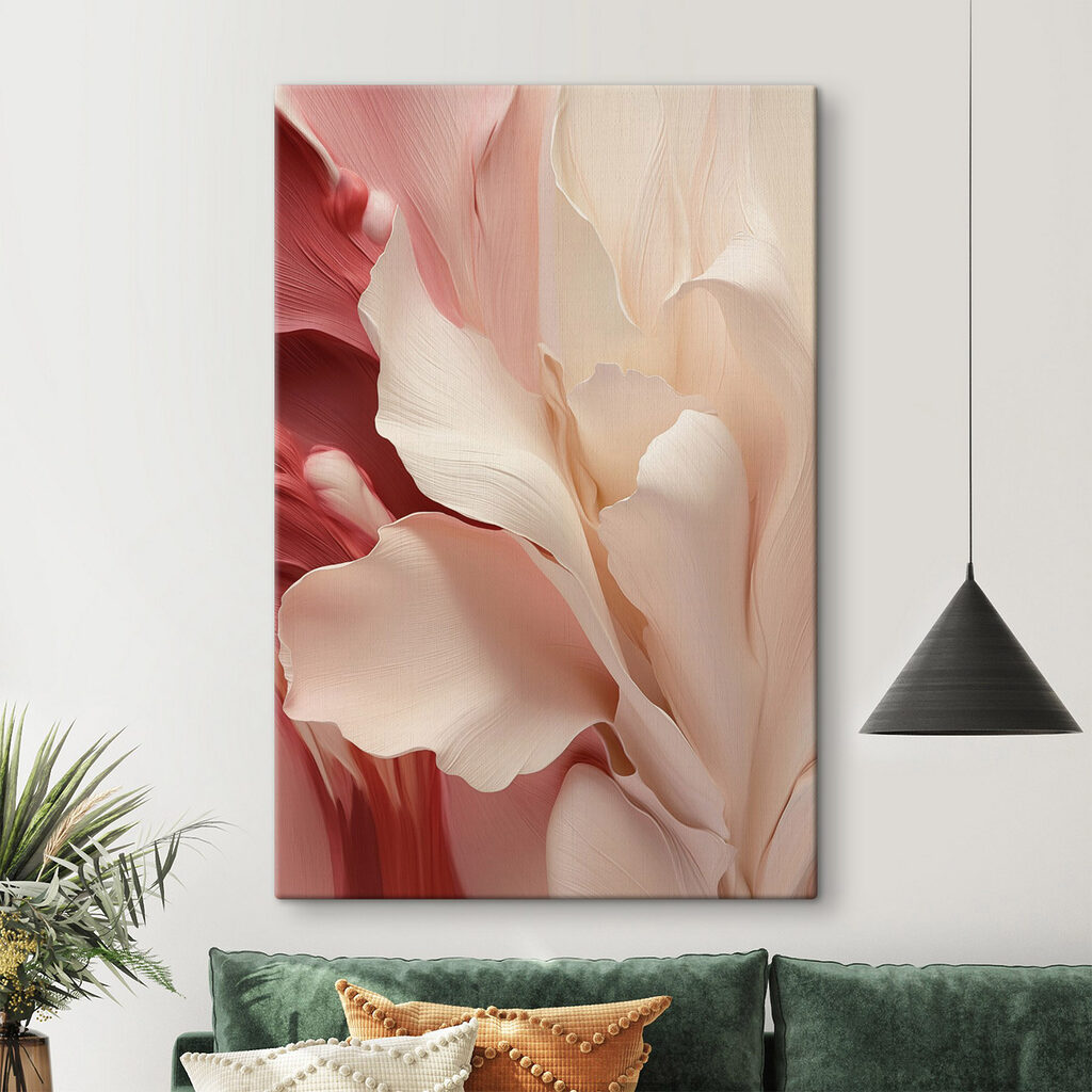 Roomwitte bloem in rood — interieur 2