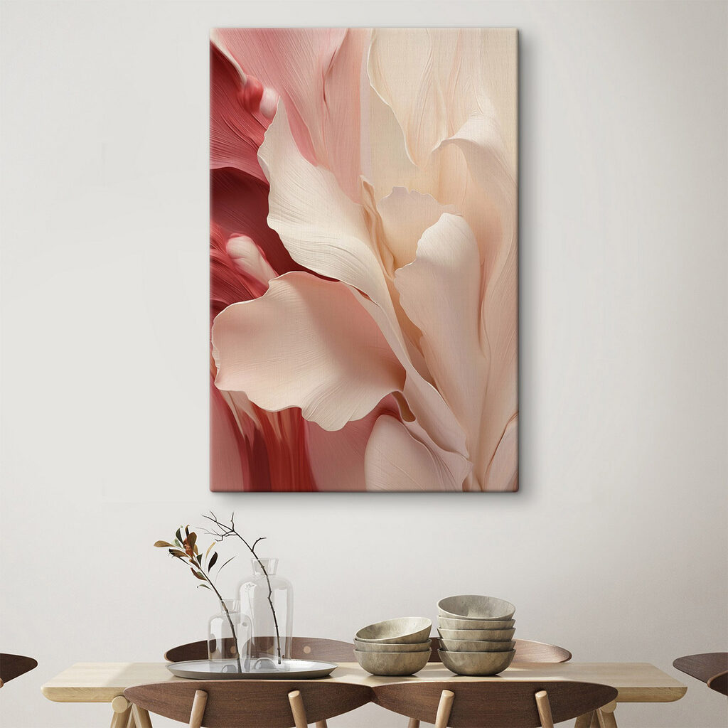 Roomwitte bloem in rood — interieur 1