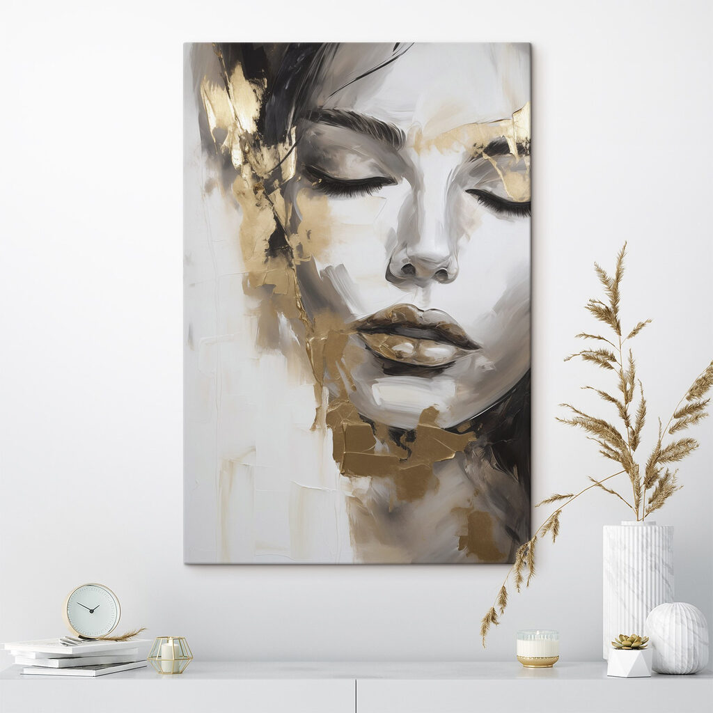 Rustige schoonheid vastgelegd in abstracte kunst in een interieur