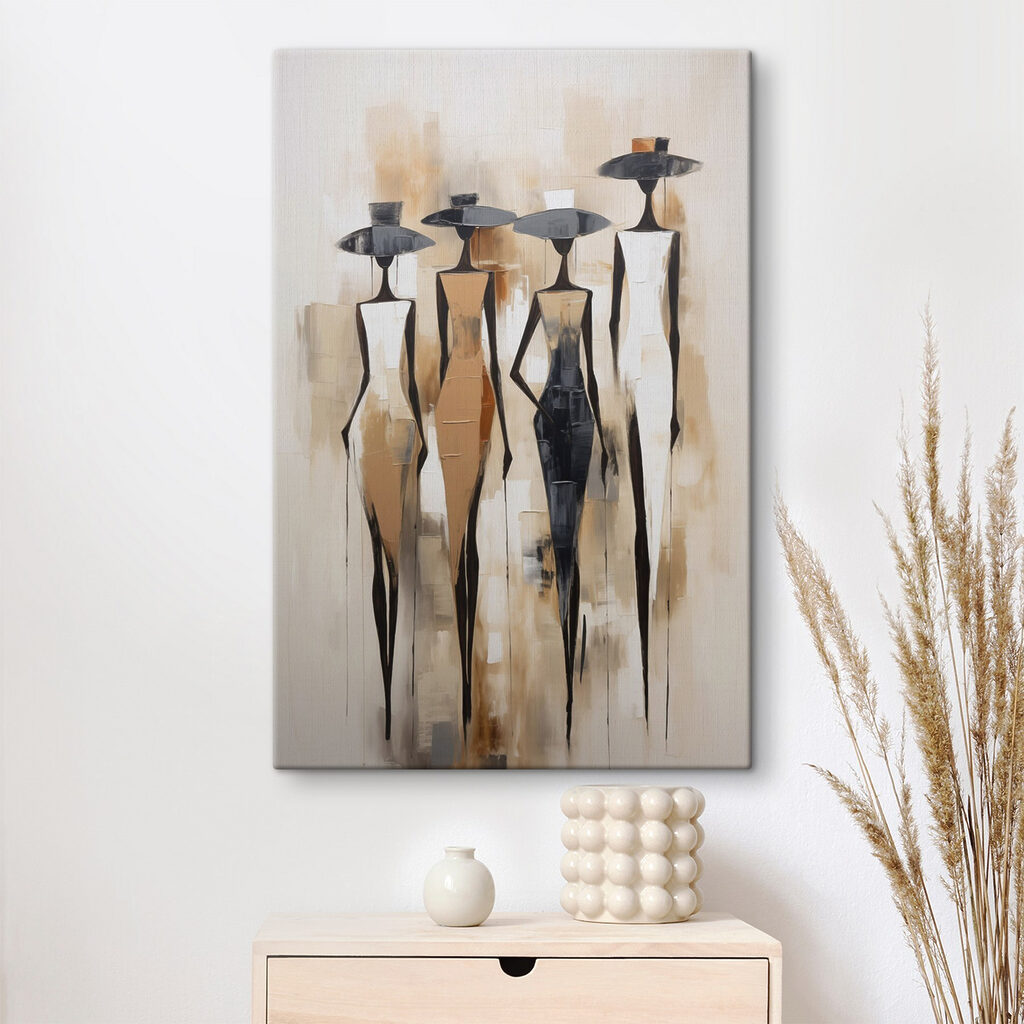 Hoge hoeden, lange figuren — interieur 1