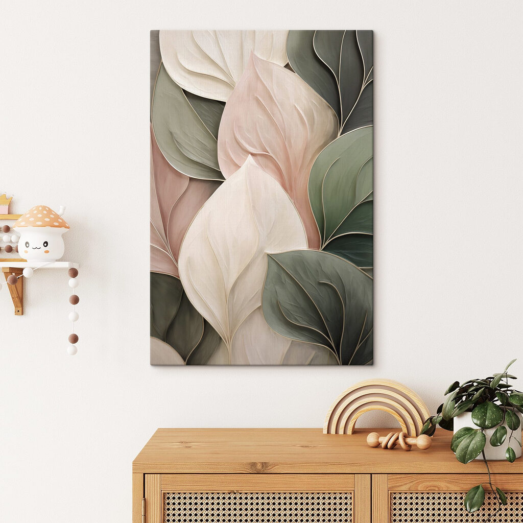 Brede bladeren in pastel — interieur 1