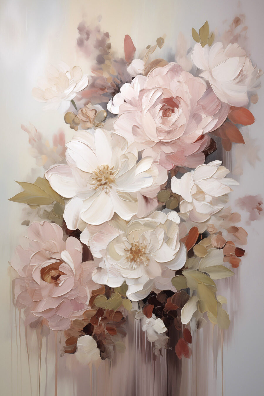 Rozen tussen witte bloesem — volledig ontwerp
