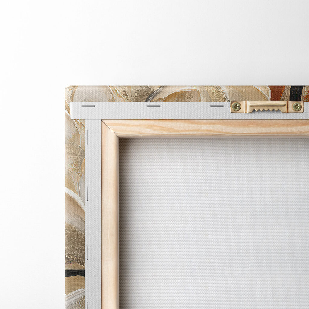 Roomwitte bloemen tussen oker — achterkant