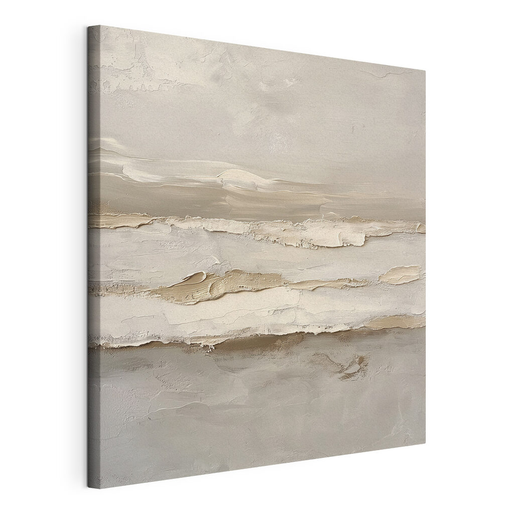 Stille golven in verf, gespannen canvas met doorlopende rand