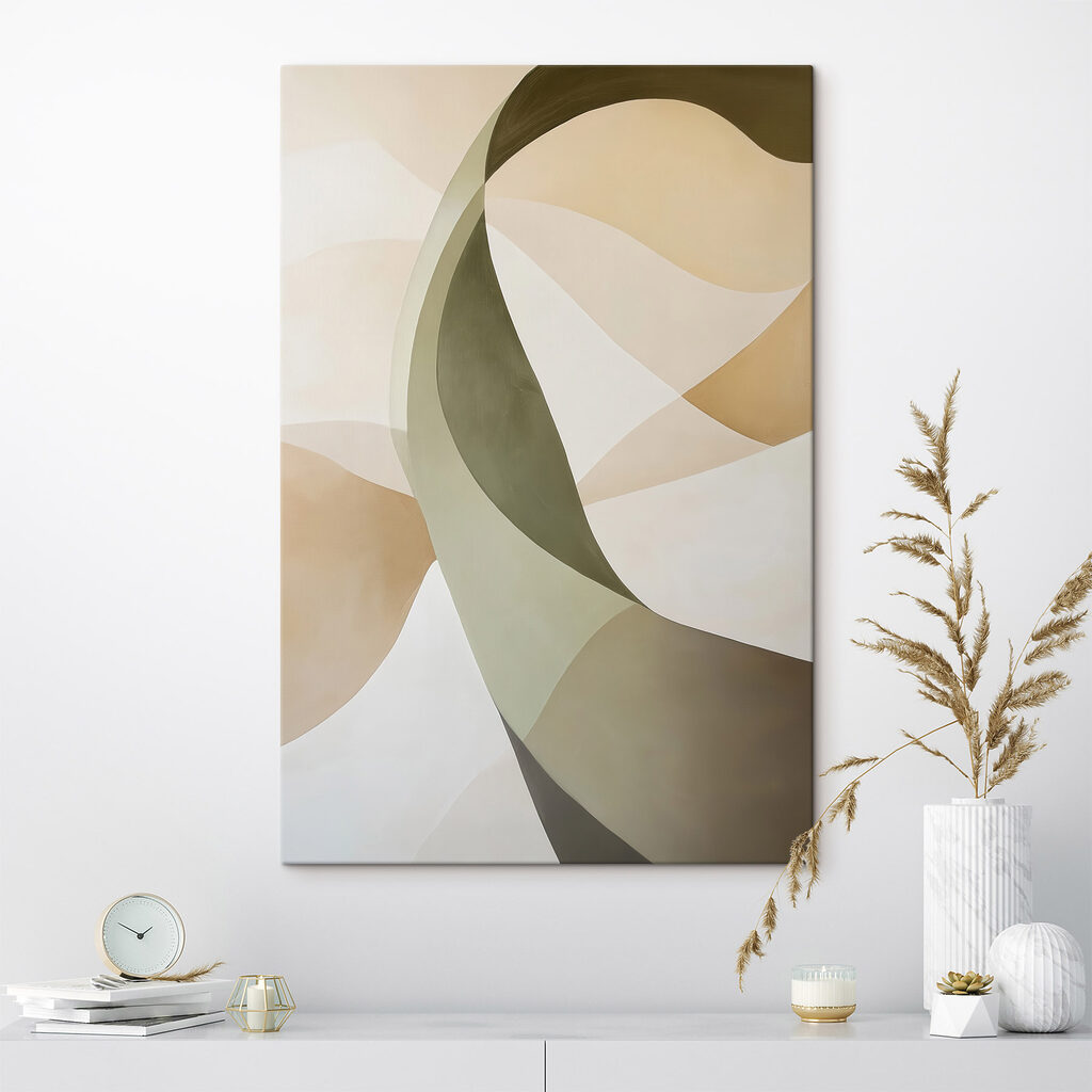 Gebogen banen in olijfgroen — interieur 2