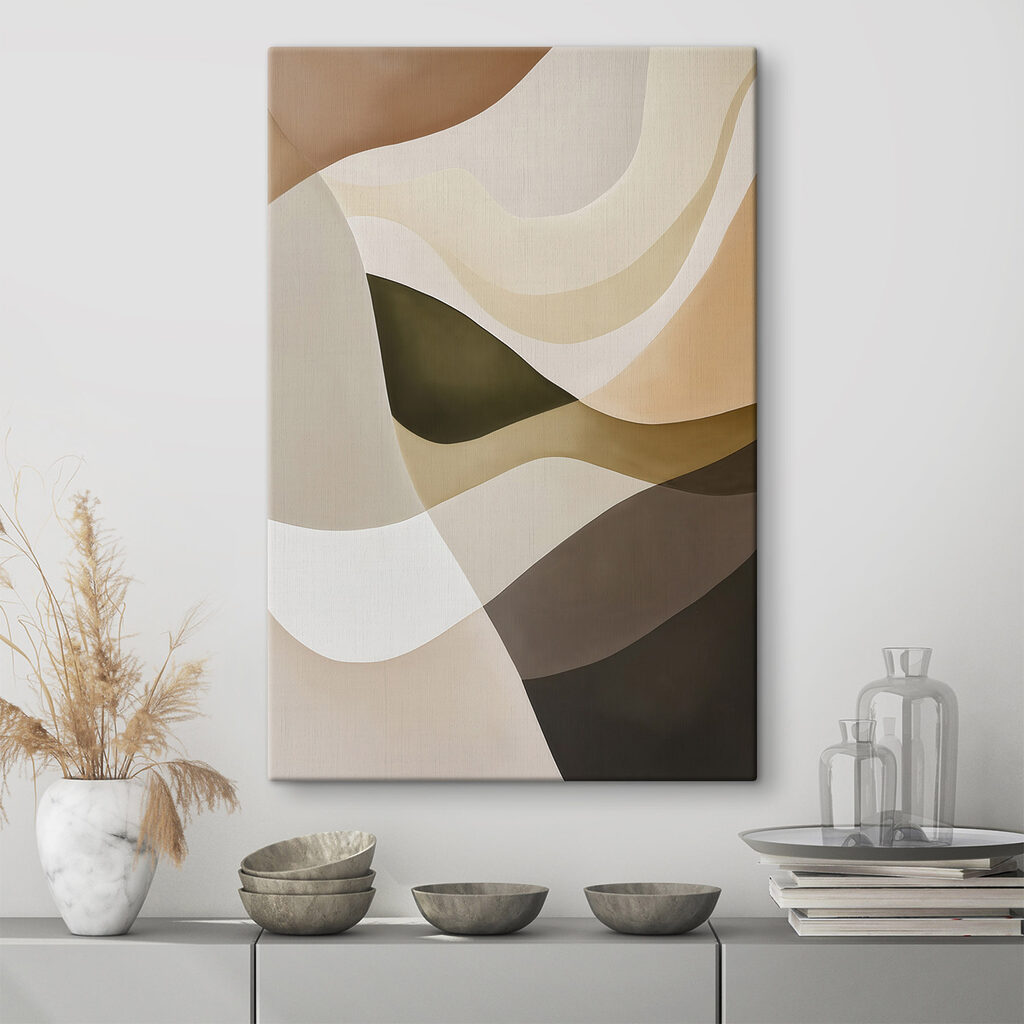 Golvende vlakken in aardetinten — interieur 1