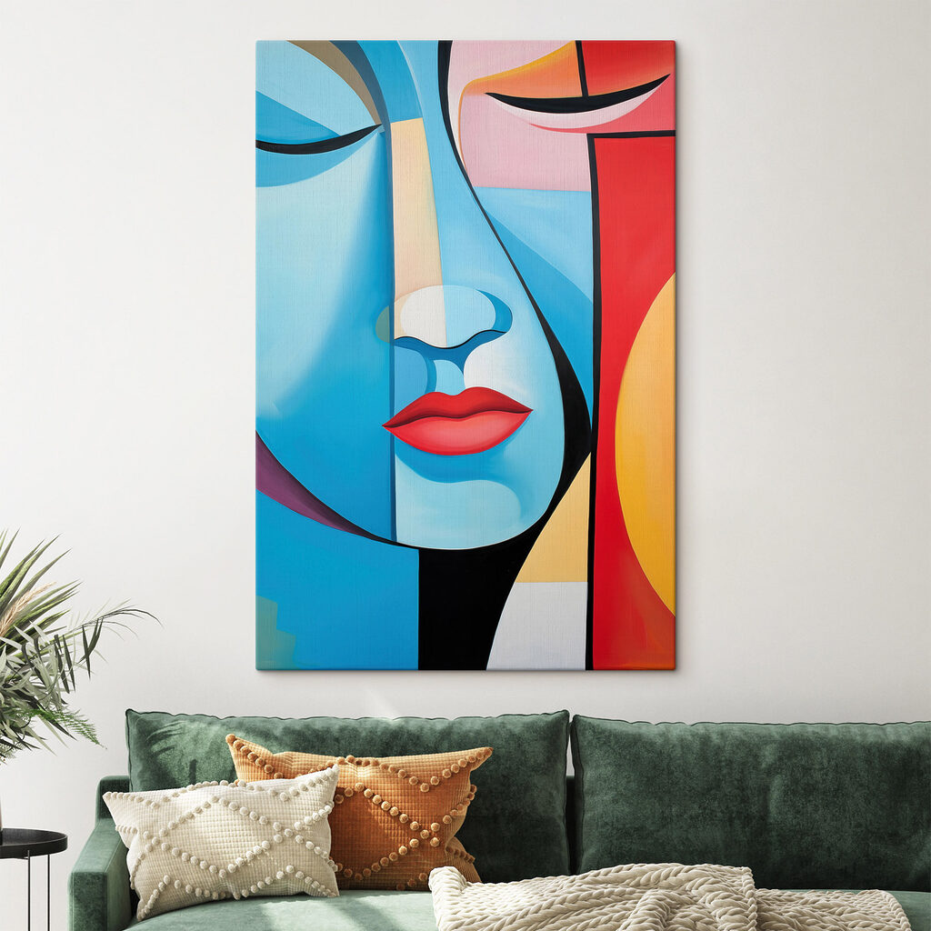 Blauw gezicht, rode lippen — interieur 2