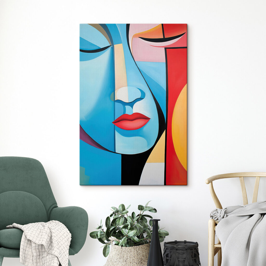 Blauw gezicht, rode lippen — interieur 1