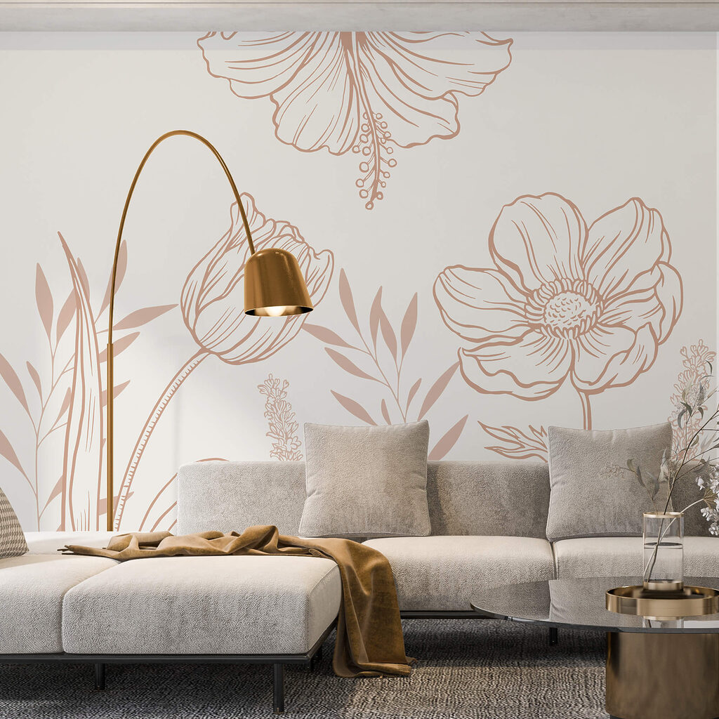 Bloemen in open contouren — interieur 1