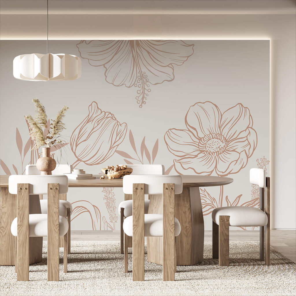 Bloemen in open contouren — interieur 2