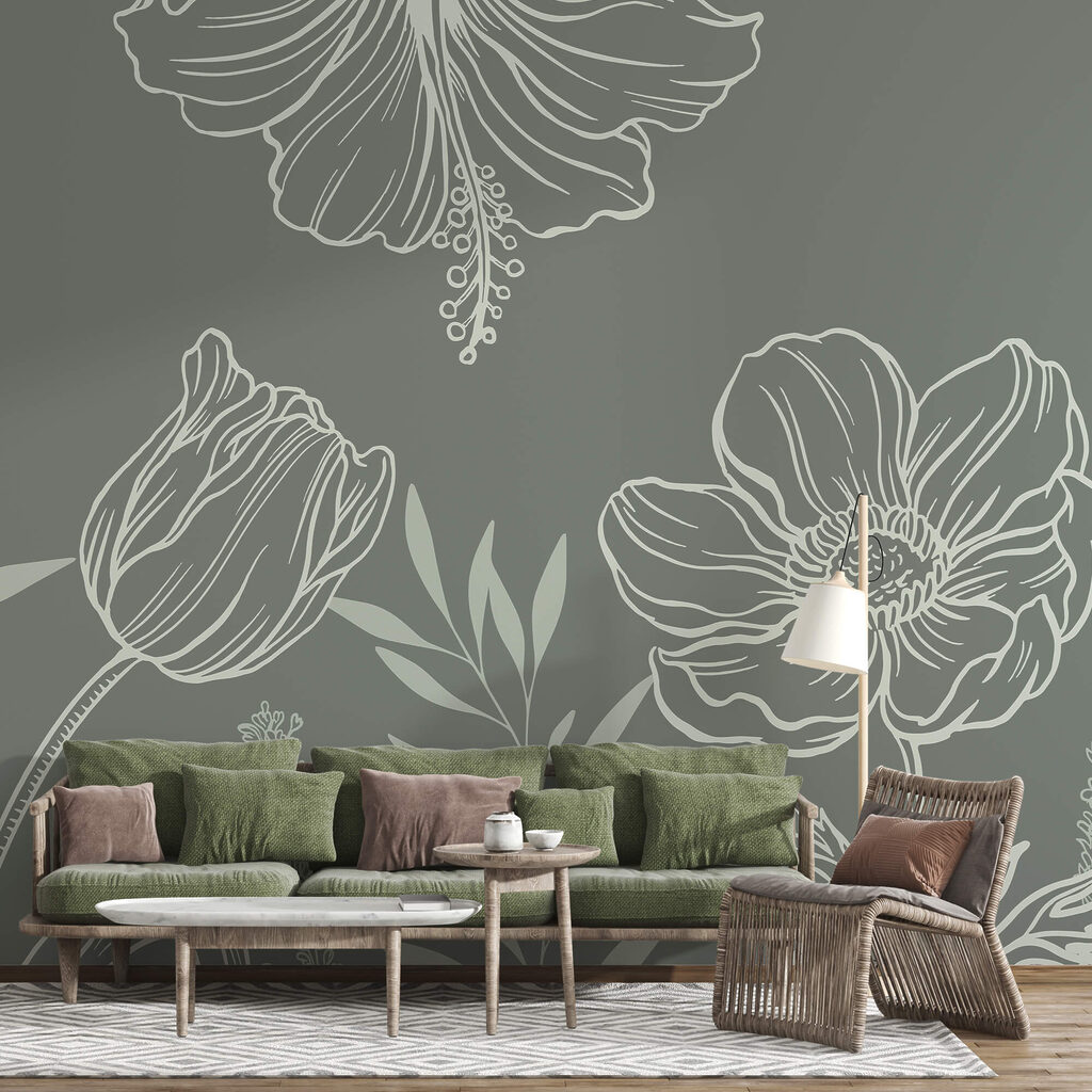 Bloemen in open contouren — interieur 1