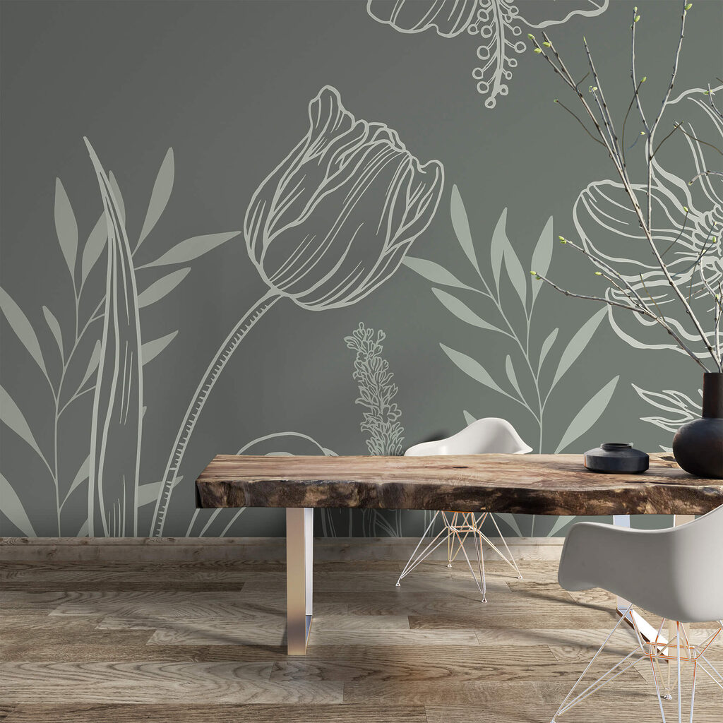 Bloemen in open contouren — interieur 2