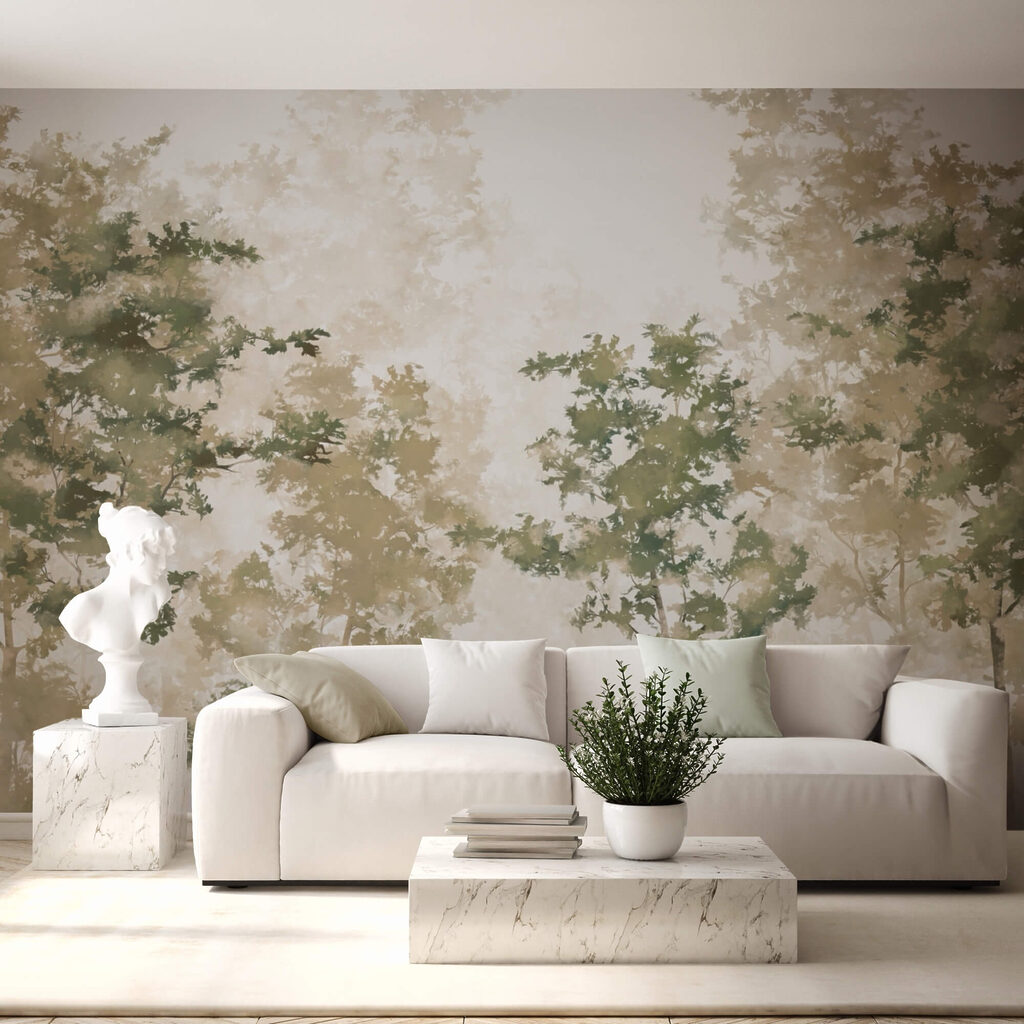 Loofbomen achter bleke nevel — interieur 4