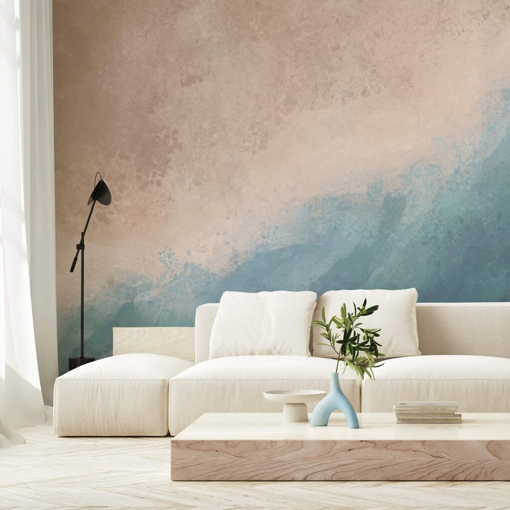 Turquoise verf ontmoet zandkleur — interieur 1