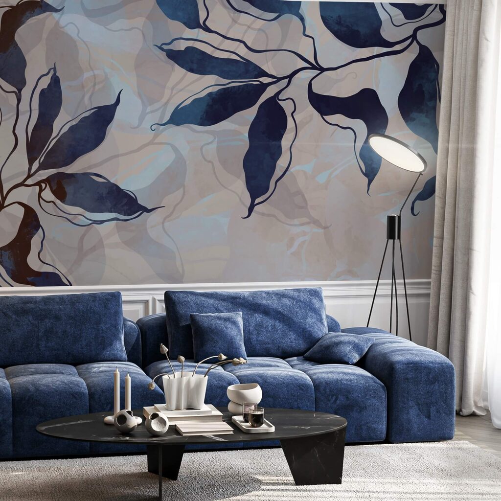 Donkere bladeren met golflijnen — interieur 3