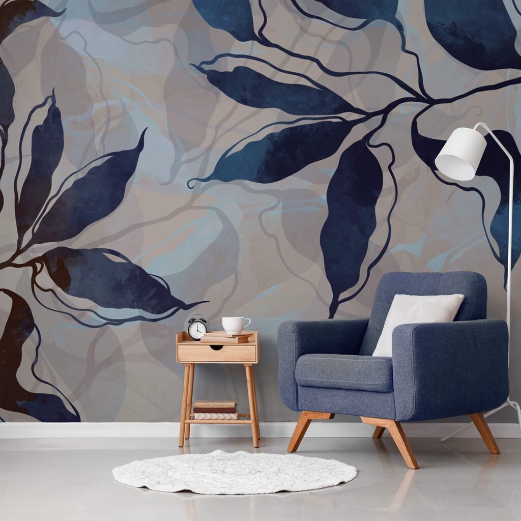 Donkere bladeren met golflijnen — interieur 2