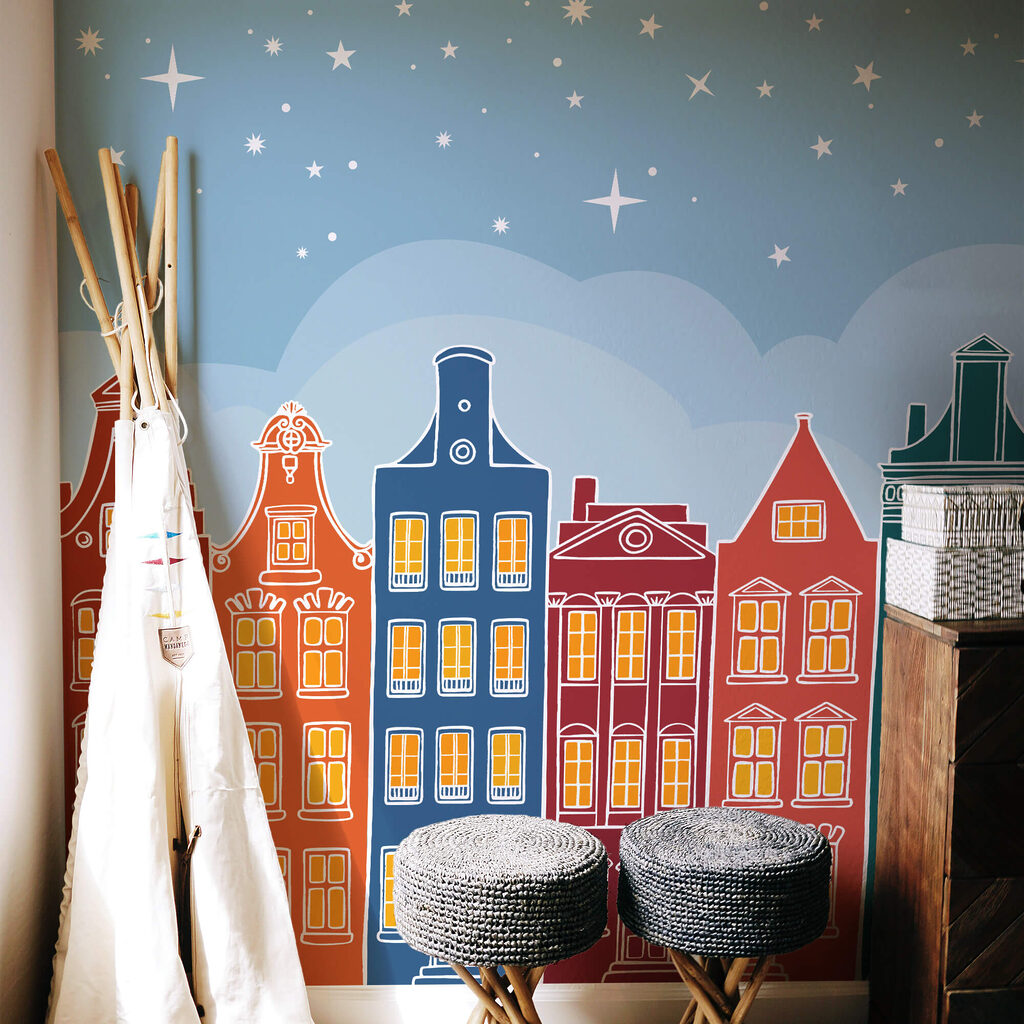 Kleurige gevels onder sterren — interieur 2