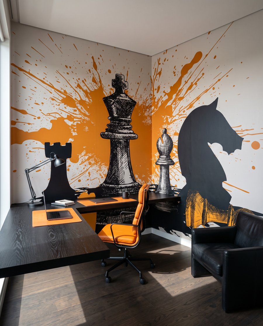 Schaakspel met gele spatten — interieur 2