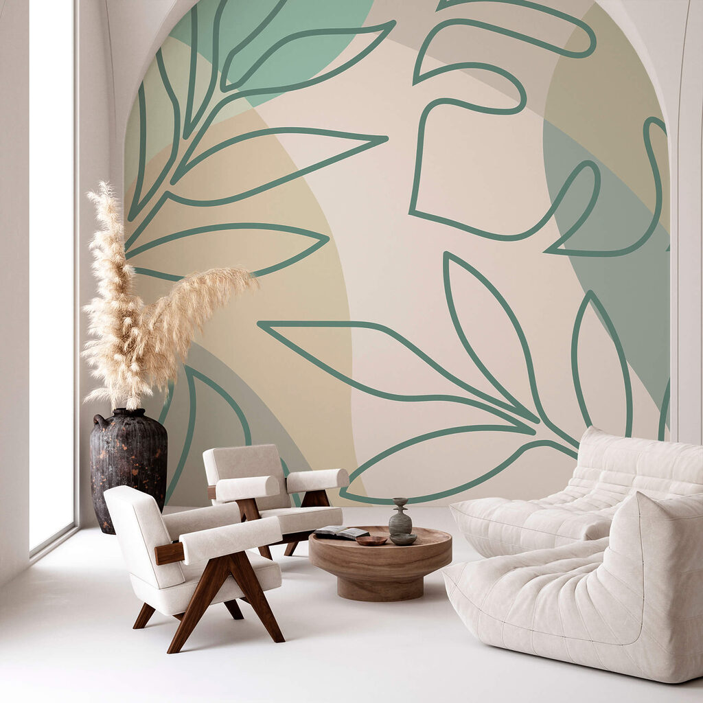 Bladcontouren op zachte vlakken — interieur 1