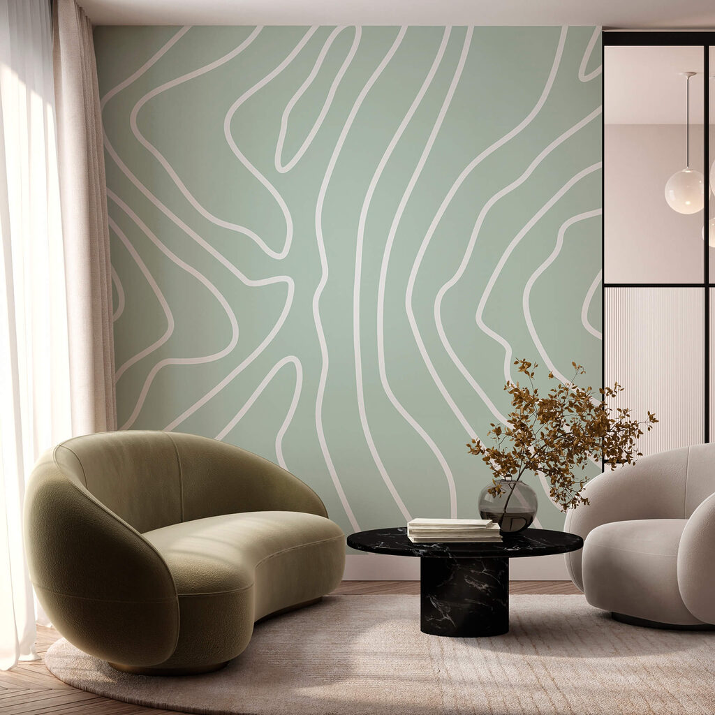 Witte lijnen langs heuvels — interieur 2